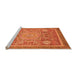 Sideview of Machine Washable Abstract Orange Modern Area Rugs, wshabs3636org