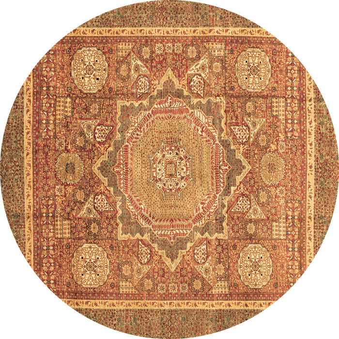 Round Machine Washable Abstract Brown Modern Rug, wshabs3636brn