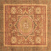 Square Abstract Brown Modern Rug, abs3636brn