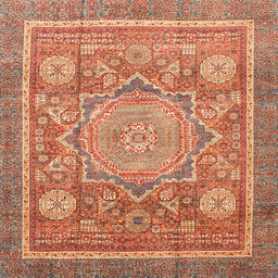 Square Abstract Red Modern Rug, abs3636