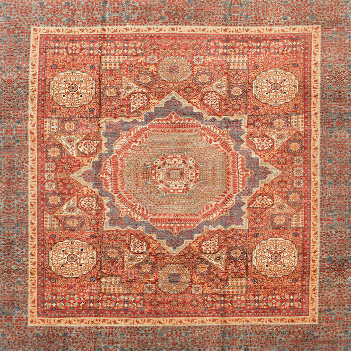 Square Abstract Red Modern Rug, abs3636