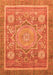 Machine Washable Abstract Orange Modern Area Rugs, wshabs3636org