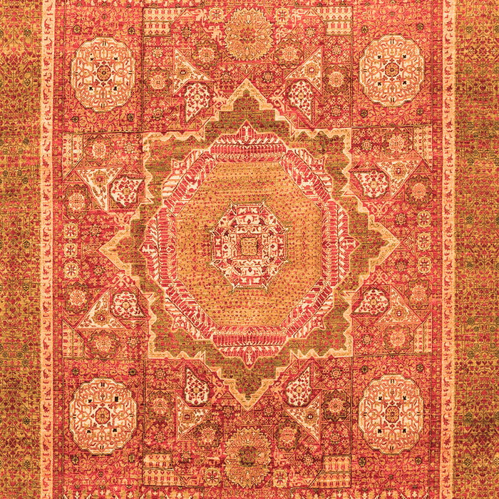 Machine Washable Abstract Orange Modern Area Rugs, wshabs3636org