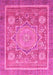 Machine Washable Abstract Pink Modern Rug, wshabs3636pnk