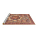 Sideview of Machine Washable Abstract Light Copper Gold Rug, wshabs3637