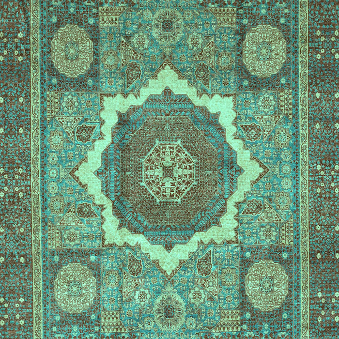 Machine Washable Abstract Turquoise Modern Area Rugs, wshabs3637turq