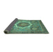 Sideview of Abstract Turquoise Modern Rug, abs3637turq