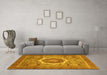 Machine Washable Abstract Yellow Modern Rug in a Living Room, wshabs3637yw