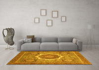 Machine Washable Abstract Yellow Modern Rug, wshabs3637yw