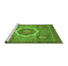 Sideview of Machine Washable Abstract Green Modern Area Rugs, wshabs3637grn