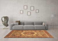 Machine Washable Abstract Brown Modern Rug, wshabs3637brn