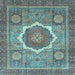 Square Machine Washable Abstract Light Blue Modern Rug, wshabs3637lblu