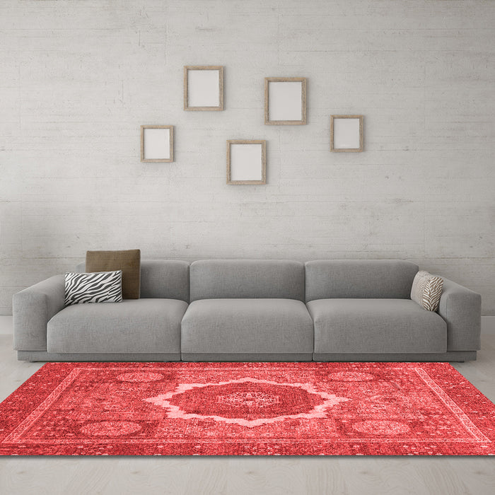Modern Red Washable Rugs