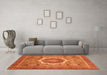 Machine Washable Abstract Orange Modern Area Rugs in a Living Room, wshabs3637org