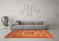 Machine Washable Abstract Orange Modern Rug, wshabs3637org