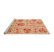 Sideview of Machine Washable Abstract Orange Red Rug, wshabs3638