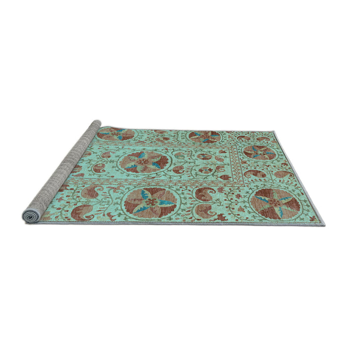 Sideview of Machine Washable Abstract Light Blue Modern Rug, wshabs3638lblu