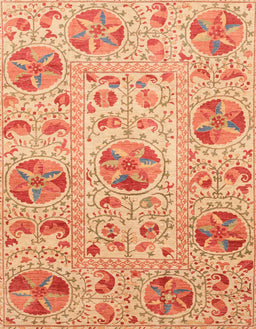 Abstract Orange Red Modern Rug, abs3638