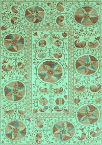 Abstract Turquoise Modern Rug, abs3638turq