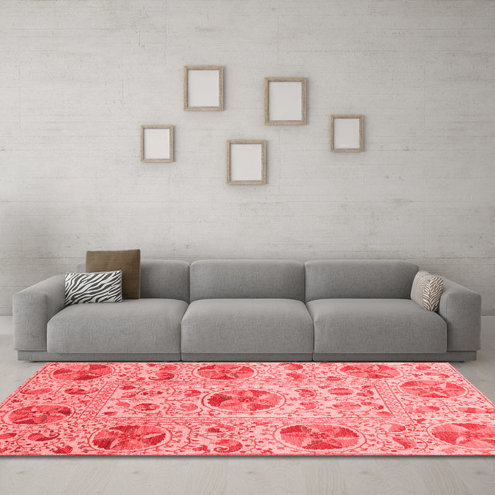 Modern Red Washable Rugs