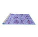 Sideview of Machine Washable Abstract Blue Modern Rug, wshabs3638blu