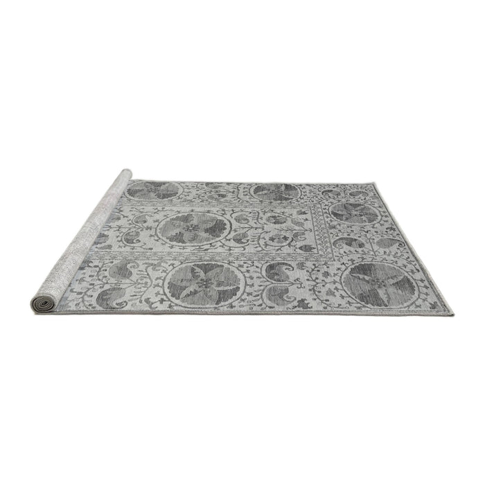 Sideview of Machine Washable Abstract Gray Modern Rug, wshabs3638gry