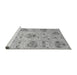 Sideview of Machine Washable Abstract Gray Modern Rug, wshabs3638gry