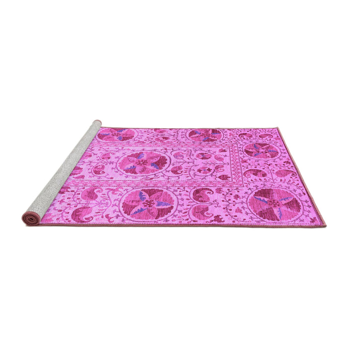 Sideview of Machine Washable Abstract Purple Modern Area Rugs, wshabs3638pur