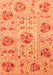 Machine Washable Abstract Orange Modern Area Rugs, wshabs3638org