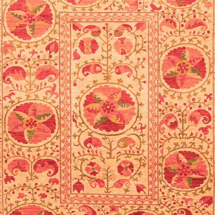 Machine Washable Abstract Orange Modern Area Rugs, wshabs3638org