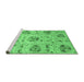 Sideview of Machine Washable Abstract Emerald Green Modern Area Rugs, wshabs3638emgrn