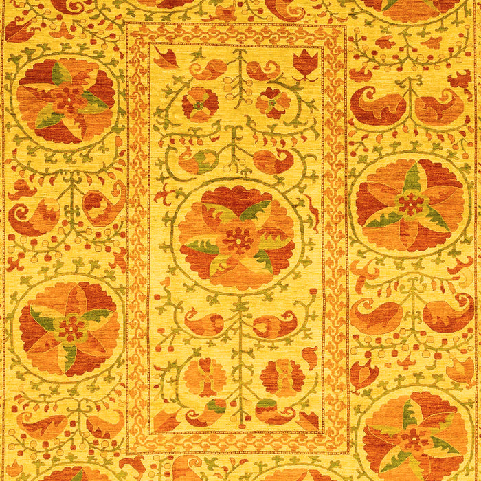 Abstract Yellow Modern Rug, abs3638yw