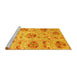 Sideview of Machine Washable Abstract Yellow Modern Rug, wshabs3638yw