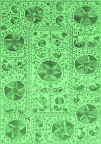 Abstract Emerald Green Modern Rug, abs3638emgrn