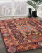 Machine Washable Abstract Fire Brick Red Rug in a Family Room, wshabs3639