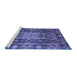 Sideview of Machine Washable Abstract Blue Modern Rug, wshabs3639blu