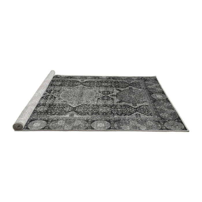 Sideview of Machine Washable Abstract Gray Modern Rug, wshabs3639gry
