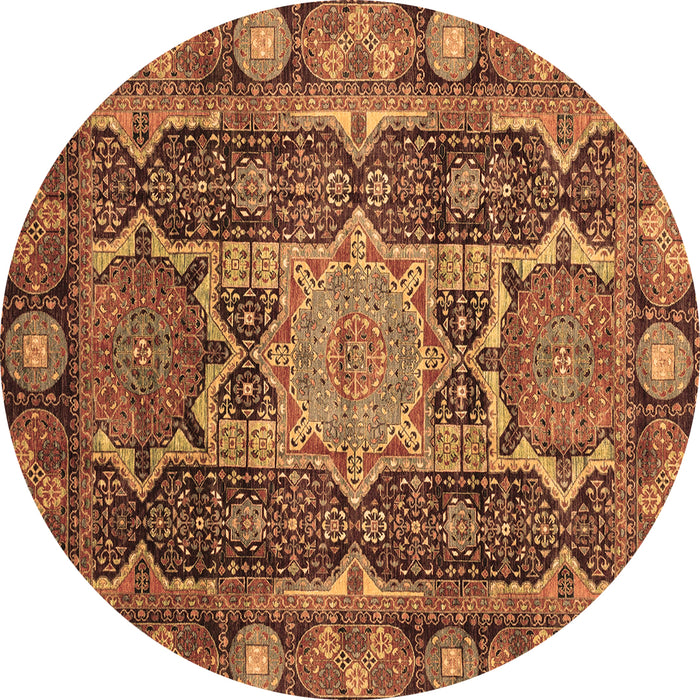 Round Machine Washable Abstract Brown Modern Rug, wshabs3639brn
