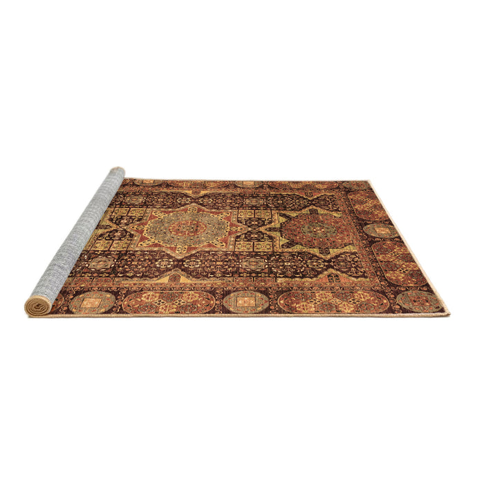 Sideview of Machine Washable Abstract Brown Modern Rug, wshabs3639brn