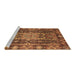 Sideview of Machine Washable Abstract Brown Modern Rug, wshabs3639brn