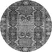 Round Machine Washable Abstract Gray Modern Rug, wshabs3639gry