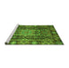 Sideview of Machine Washable Abstract Green Modern Area Rugs, wshabs3639grn