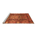 Sideview of Machine Washable Abstract Orange Modern Area Rugs, wshabs3639org