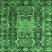 Square Abstract Emerald Green Modern Rug, abs3639emgrn