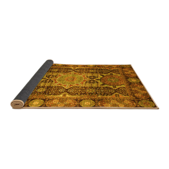 Sideview of Abstract Yellow Modern Rug, abs3639yw
