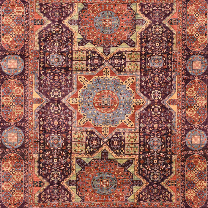 Machine Washable Abstract Fire Brick Red Rug, wshabs3639