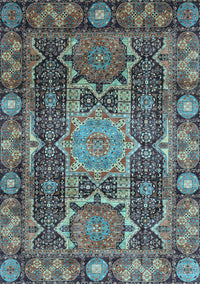 Abstract Light Blue Modern Rug, abs3639lblu