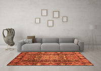 Machine Washable Abstract Orange Modern Rug, wshabs3639org