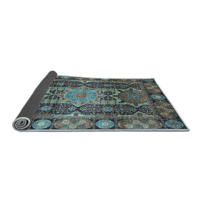 Sideview of Abstract Light Blue Modern Rug, abs3639lblu