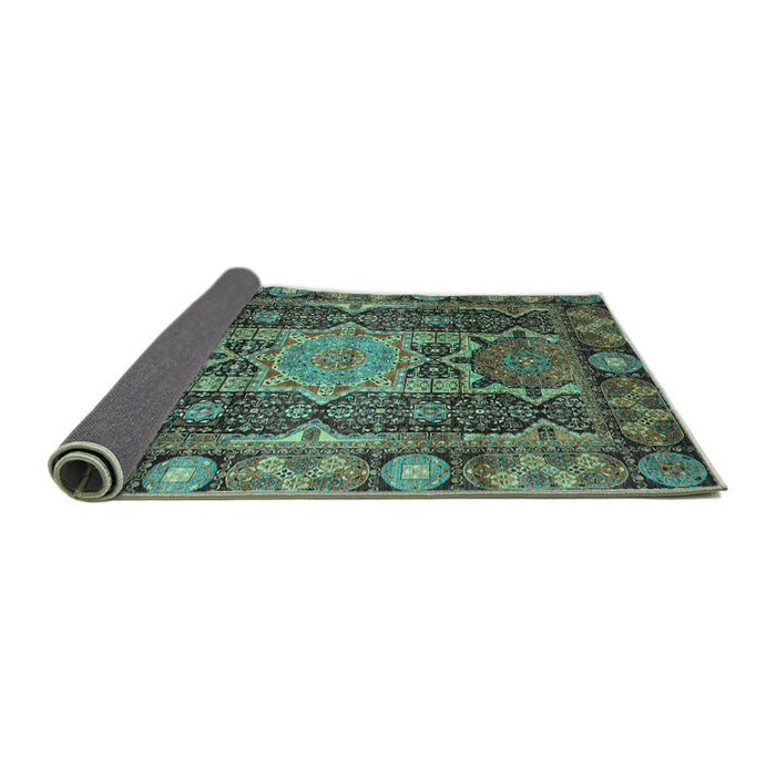 Sideview of Abstract Turquoise Modern Rug, abs3639turq